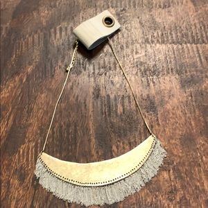 Anthropologie choker in silver and gold